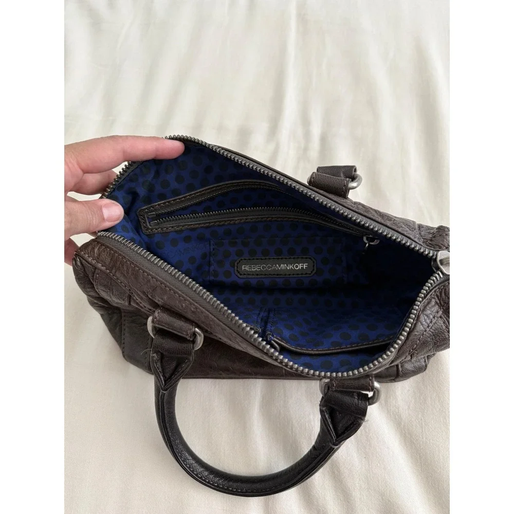 Rebecca Minkoff Brown Leather Mini Satchel Y2K Moto Indie Sleaze Handbag